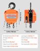 Hand Chain Hoist, 1 Ton 2200 lbs Capacity, Manual Chain Block with Upgrade G80 Galvanized Chain, 3 m Lifting Height, Heavy Duty Pulley Hoist for