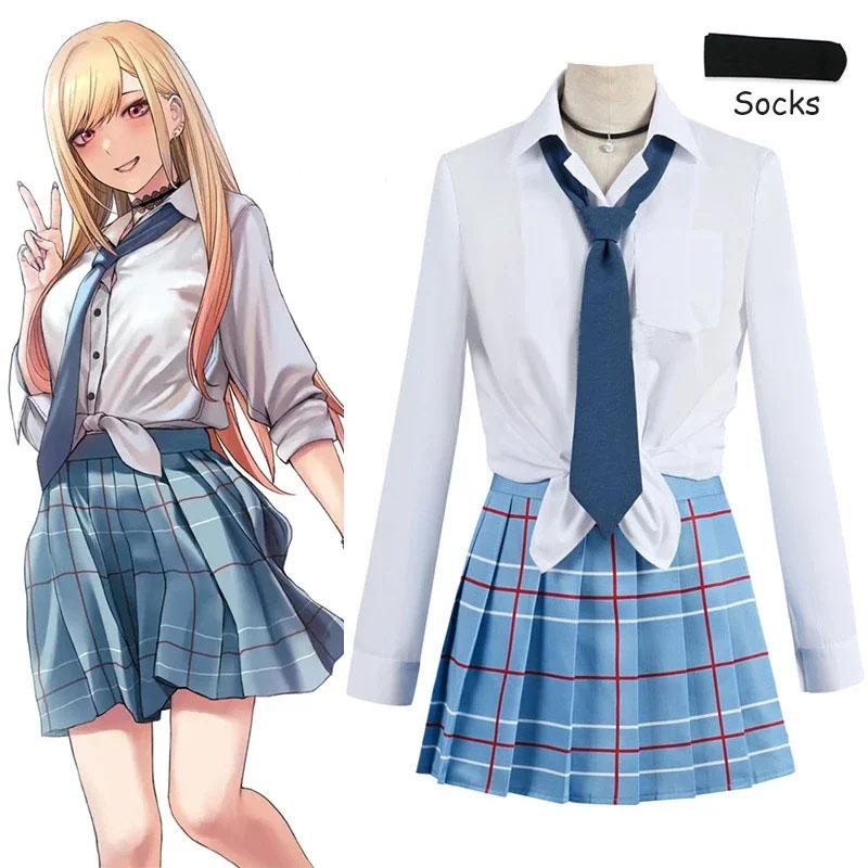 Косплей аниме My Dress Up Darling Marin Kitagawa JK, униформа, рубашка, юбка, карнавальный костюм на Хэллоуин, костюмы для косплея