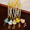 Tassels Chinese Style Necklace Beads Embroidered Pendant Necklace  Cheongsam Accessories