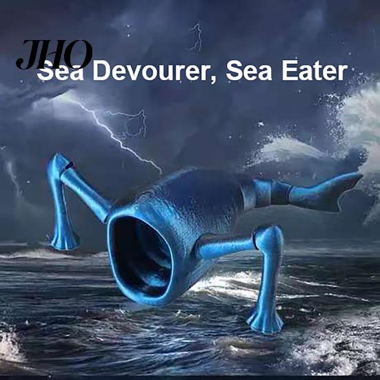 Ocean-themed Decoration Sea Eater Statue 3D Printed Flexible Articulated Fidget Toy Deep Stress Relief Creature Collectible Ocean Theme Desk Ornament