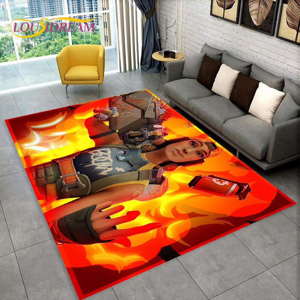 HD Valorant Series Game Gamer Area Rug, Коврик для дома, гостиной, спальни, дивана, коврик для двери, детский игровой нескользящий напольный коврик