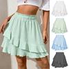 JAYSCE Ruffled Hip Skirt Irregular Casual Skirt Summer Women's Fashion Breathable Short Skirt