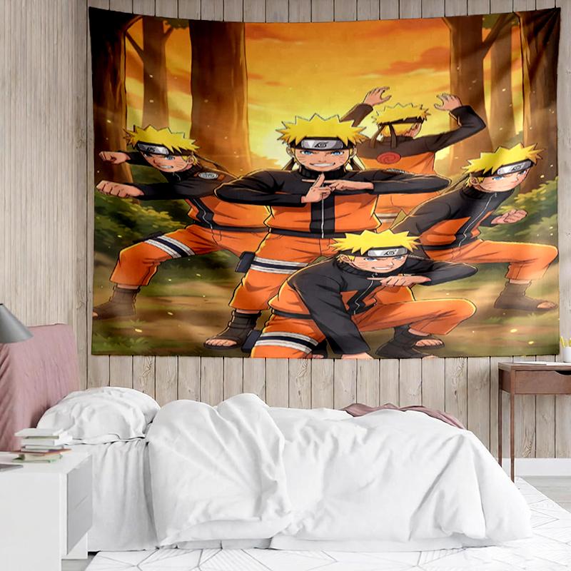 Naruto Print Tapestry, Backdrop, Easy Setup, Ideal for Bedroom, Office & Living Room, with Aesthetic Wall Hanging Decor.