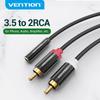 Vention Кабель Jack 3,5 мм на 2 RCA, разъем Female на Male, аудиокабель, разветвитель Aux для усилителя, телевизора, домашнего кинотеатра, 3,5 Jack, Aux-кабель, RCAХороший продукт