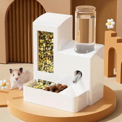 Автоматическая кормушка для хомяка 3 в 1 Диспенсер для еды и воды 3-секционная кормушка с бутылкой 125 мл для дома, для кролика, хорька, мелкого животного