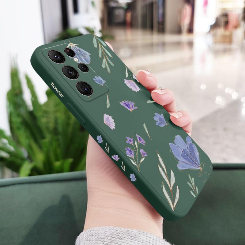 Fresh Flowers Phone Case For Samsung Galaxy S25 S24 S23 S22 S21 S20 Ultra Plus FE S10 Note 20 ultra 10 Plus Cover