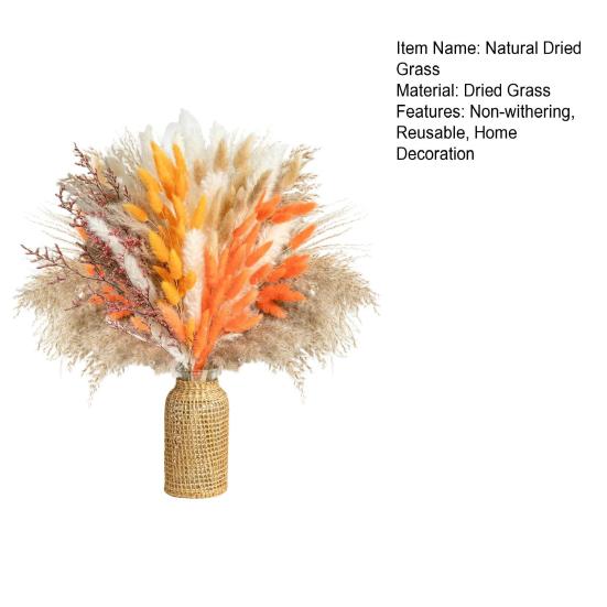 100 шт./компл., букет из натуральной сушеной травы без вазы, многоразовый для гостиной, домашнего офиса, свадебное украшение, осеннее растение, тростниковый лист, сексуальная одежда для взрослых