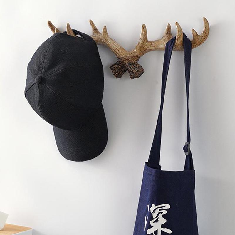 Крючок из рога оленя из смолы для полотенец, настенные декоративные крючки для вешалок для одежды, скандинавские настенные крючки для ключей