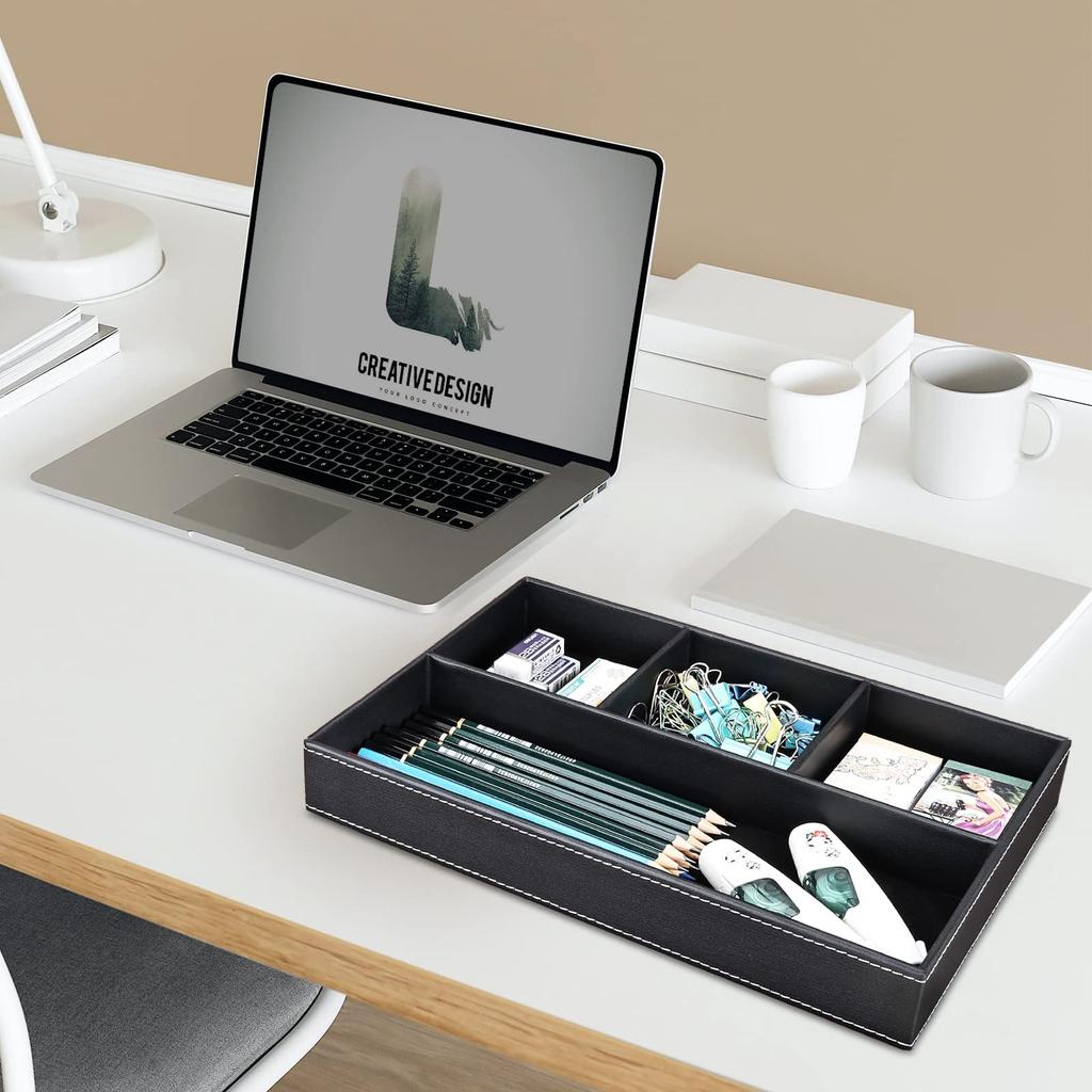 Richblue Хранение Мелких Предметов Настольный Ящик из ПУ Кожи Органайзер для Стола Мелких Предметов Ключи Прихожая Хранение Стильный Лоток, Держатель, Лоток, Лоток,