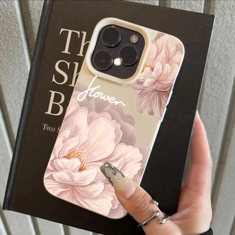Элегантный узор с пионами в пастельных тонах Защитный чехол для iPhone 16E 17E 15 16 17 14 13 12 11 Pro Max