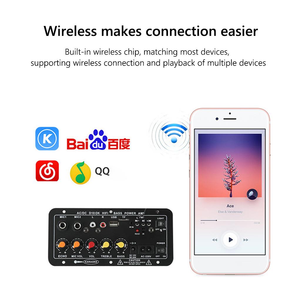 D10 12 В 24 В Bluetooth-совместимый цифровой усилитель мощности сабвуфера