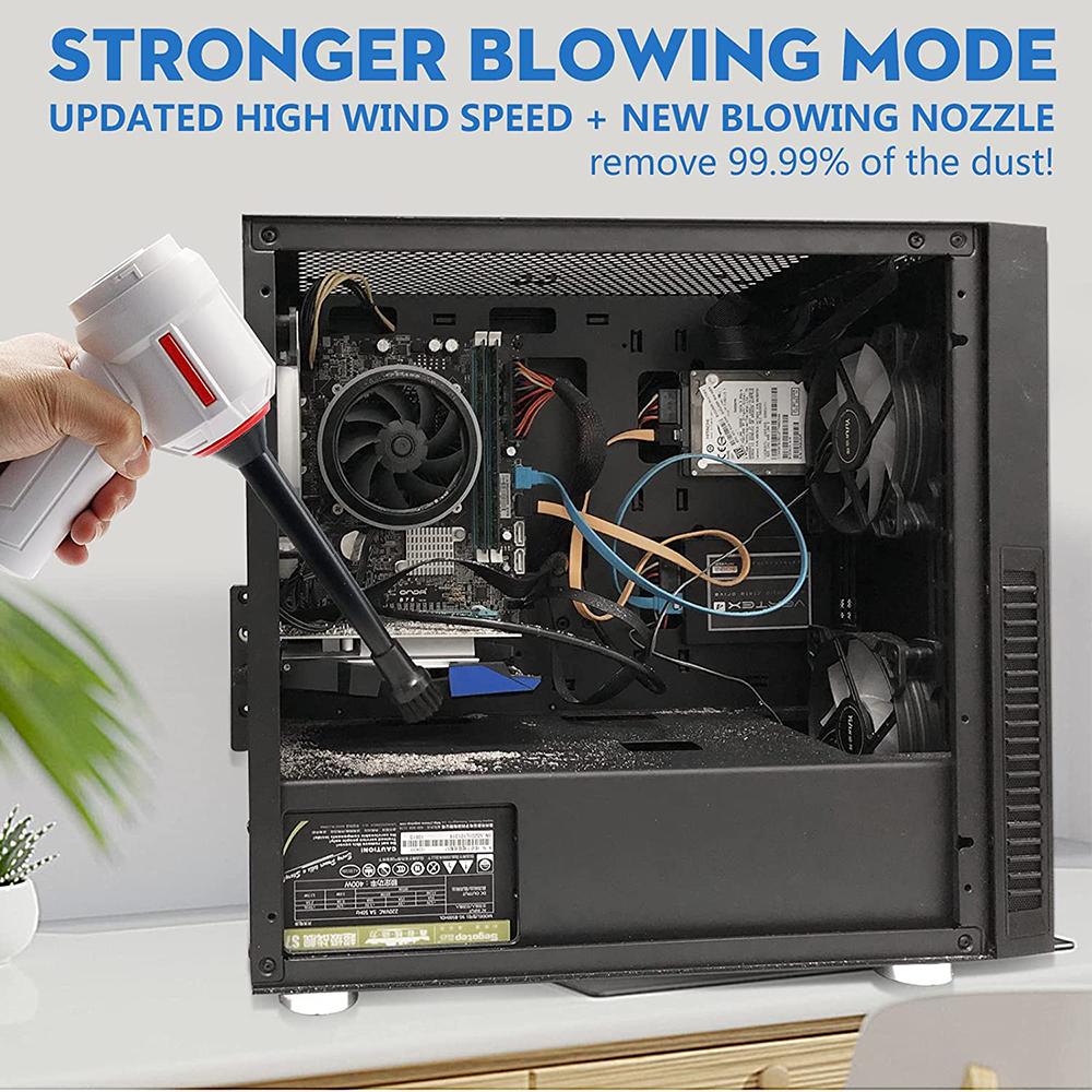 Air Duster, мини-пылесос, сжатый воздух и воздуходувка 3-в-1, очиститель клавиатуры, электрический баллон с воздухом, 35000 об/мин, для электроники компьютерного стола