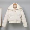 New Winter Style Down Jacket for Women Short Fashion Knitted Lapel Cotton Jacket