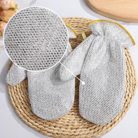 2/5Pcs Dishwashing Gloves Grid Weaving Technology Reusable Kitchen Cleaning Gloves Utensils Counters Tableware