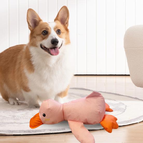 Игрушка для жевания утки для собак, снятие скуки и стресса, интерактивная игрушка для домашних животных из ткани Оксфорд, успокаивающая плюшевая игрушка для утки с пищалкой для щенков, товары для животных