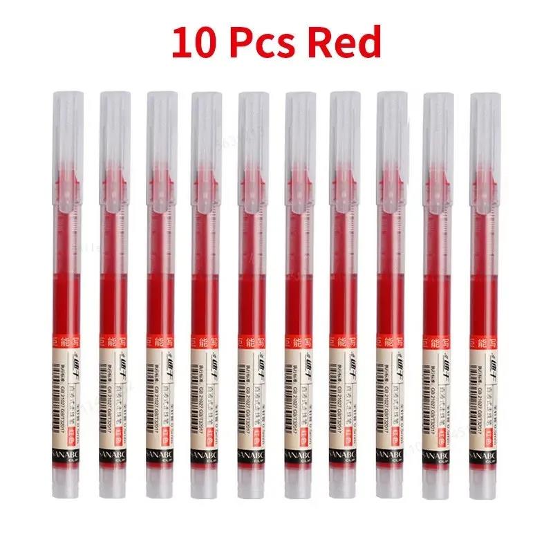 10pcs Rolling Ball Pens Quick Dry Ink, 0.5 mm Extra Fine Point Pens Liquid Ink Pen Rollerball Pens For Office School Stationery