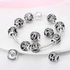 New 925 Silver 26 Letters Alphabet A Charm Bead Bracelets Pendant Silver DIY Jewelry