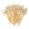 100pcs Wedding Party Pearl Disposable Skewers Food Fruit Picks Bamboo Cocktail Buffet Cake Toothpick Wedding Birthday Supplies