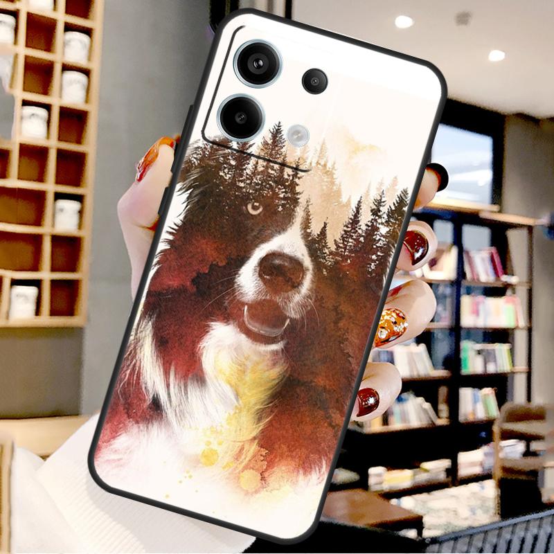 Собака Бордер-колли Для Xiaomi Redmi Note 14 Pro 12 11 9 10 13 15 Pro Plus Чехол Для Redmi 15 10C 12C 13C 14C 15C