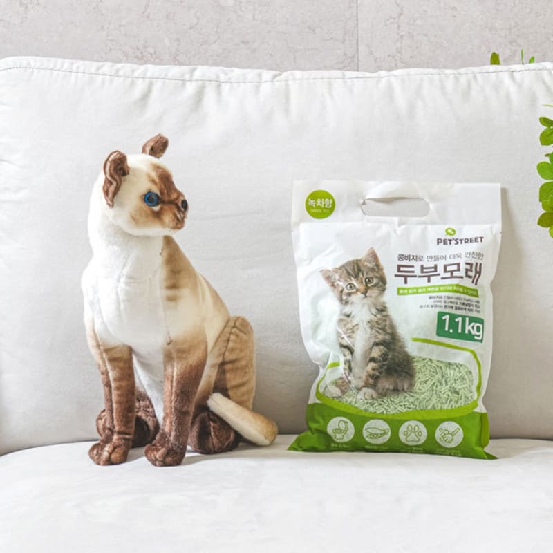 [Pet] Песок тофу для кошек 1,1 кг со вкусом зеленого чая