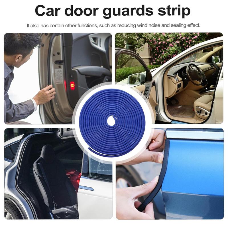 Yitong 1PC Car Door Anti Collision Sealing Strip 5M Rubber Edge Guard U Channel Trim Scratch Proof Weather Resistant Protector