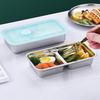 2 шт. контейнеры из нержавеющей стали для закусок, двойной отсек для приправ с крышками, ланч-бокс Bento
