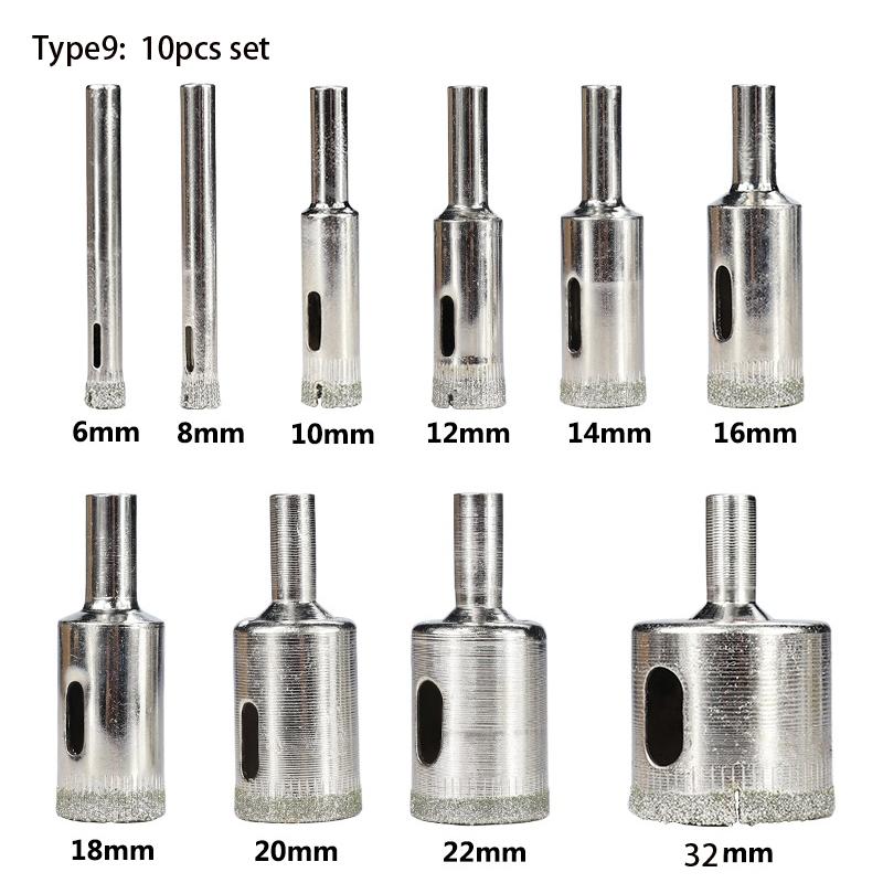 1 комплект 3-50 мм алмазное сверло с покрытием для плитки мрамора стекла керамики кольцевая пила алмазное сверло