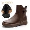 Cowhide Ankle Boots Fall Winter Student Flat Boots Fashion Women's Boots