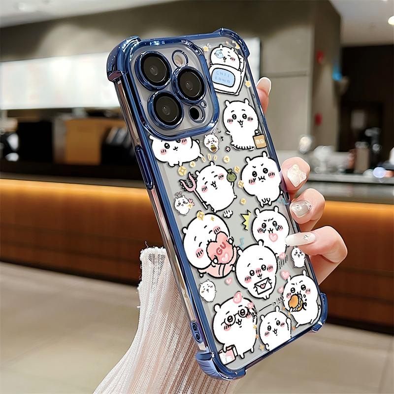 Милый чехол с покрытием Chiikawas для Samsung S26 S25 S24 S23 S22 S21 S20 FE Note20 Edge Plus Ultra 4G 5G, противоударный с подушкой безопасности