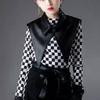 Women Fake Collar Pu Leather Detachable Shirt Dickey Half Shirt Pointed Collar Decoration