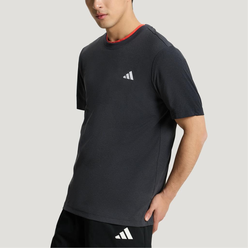 Мужские футболки Adidas Унисекс Однотонные Серые С круглым вырезом Умеренные