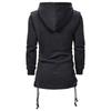 Men's Black Streetwear Zipper Hoodies Sweatshirts Hip Hop Casual Hooded Coat With Side Lashing Crossed Hoody Tracksuits