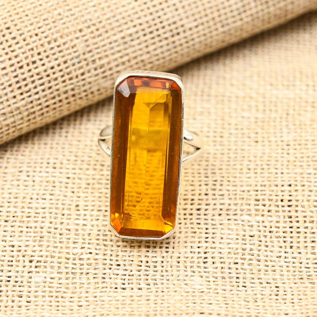 Ювелирные изделия из стерлингового серебра 925 пробы с медовым топазом ручной работы, красивое кольцо для женщин