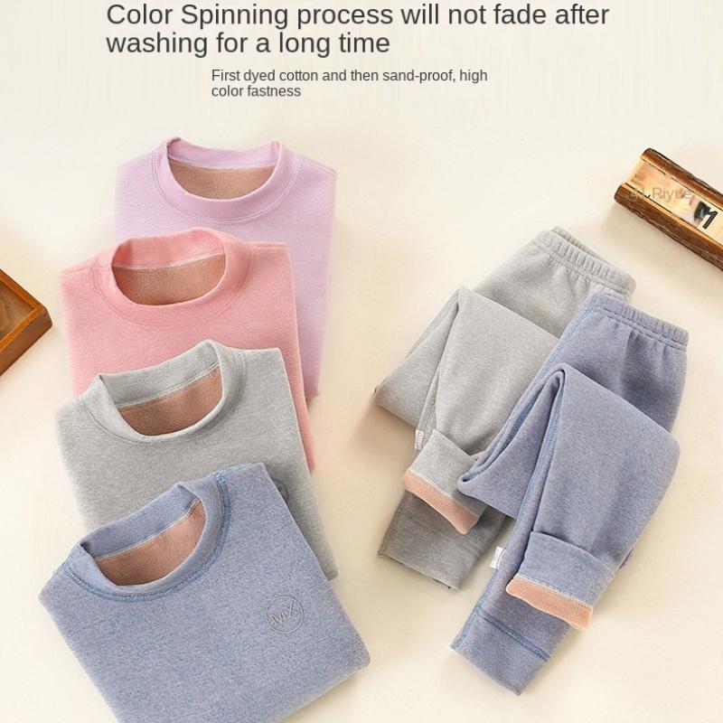 Термобелье для мальчиков, флисовый комплект постоянной температуры 37°C, теплые комплекты из двух предметов, комплект детской зимней одежды для детей-подростков, лонг-джонсы