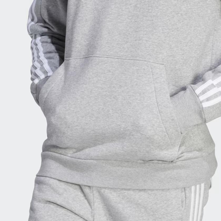adidas Men's Essentials Fleece 3-Stripes Hoodie Medium Grey Heather IJ6474