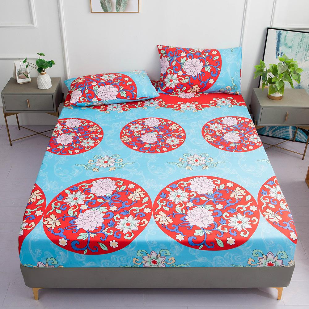 Deep Pocket Fitted Sheet Set King Queen Double Full Size Bohemian Floral Bed Linen Set 27cm Deep
