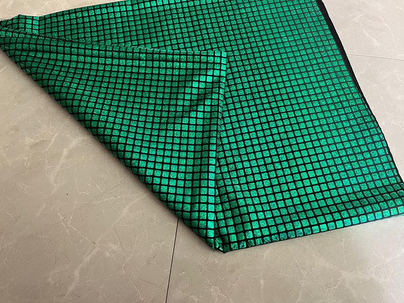 Iridescent Gold Glitter Laser-Spray Dance Skirt with Crystal Background Pattern