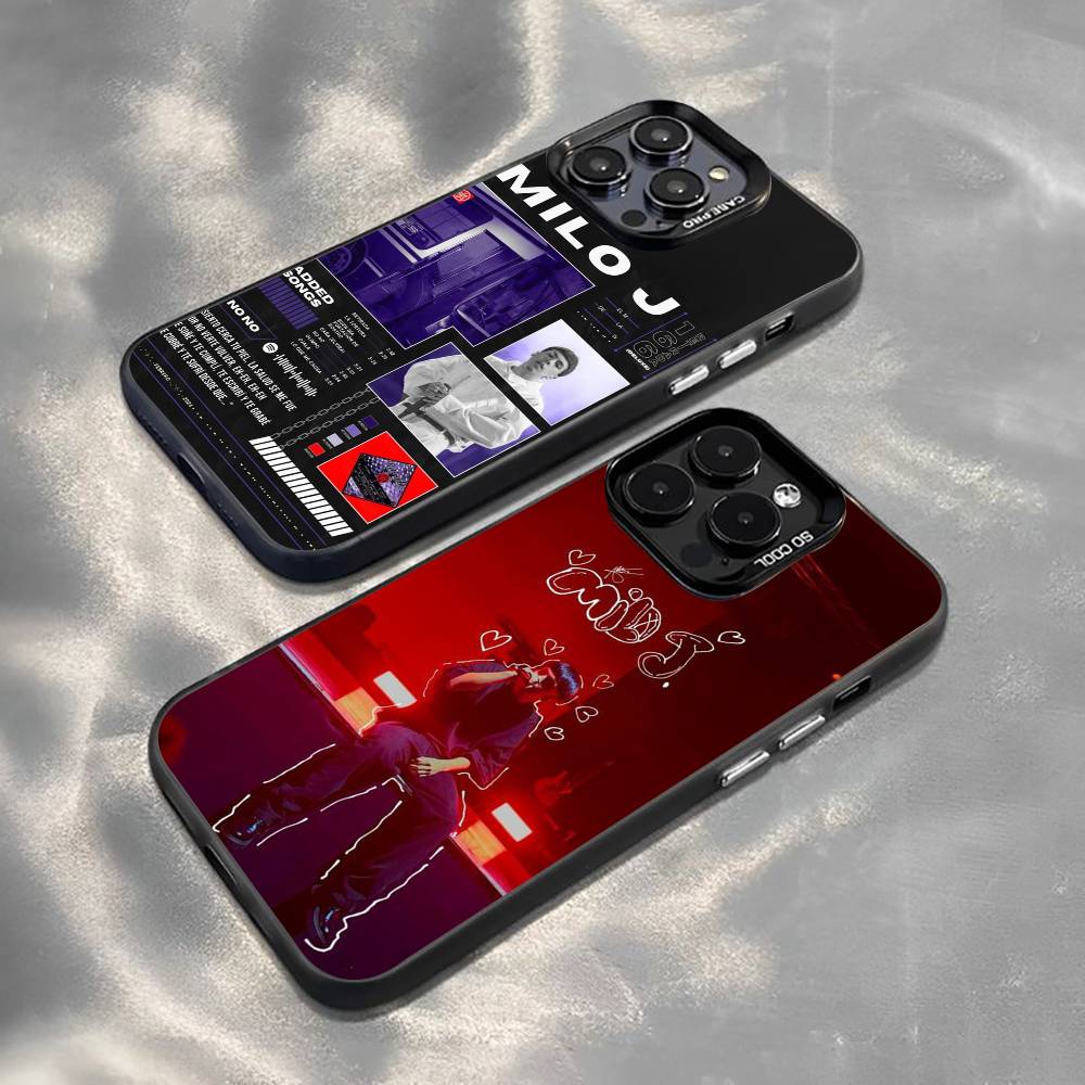 M-Milo J Phone Case For iPhone 17,16,15,14,13,12,11 Plus,Pro Max,XS,Colorful Silver Black Cover