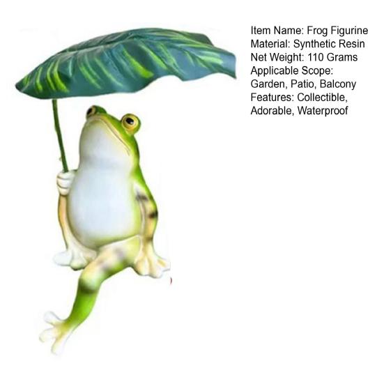 Статуэтка лягушки декоративная смоляная лягушка с зонтиком из листьев фигурка орнамент водонепроницаемая мини лягушка