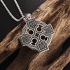 Stainless Steel Amulet Celtic Knot Irish Cross Pendant Necklace for Men Women Fashionista Transfer Jewelry