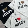 Футболка свободного кроя с надписью «I LOVE MILFs» для женщин и мужчин, топы с коротким рукавом