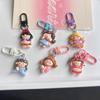 Креативный мультяшный брелок из смолы с изображением пухлой девочки, маленький металлический брелок для наушников