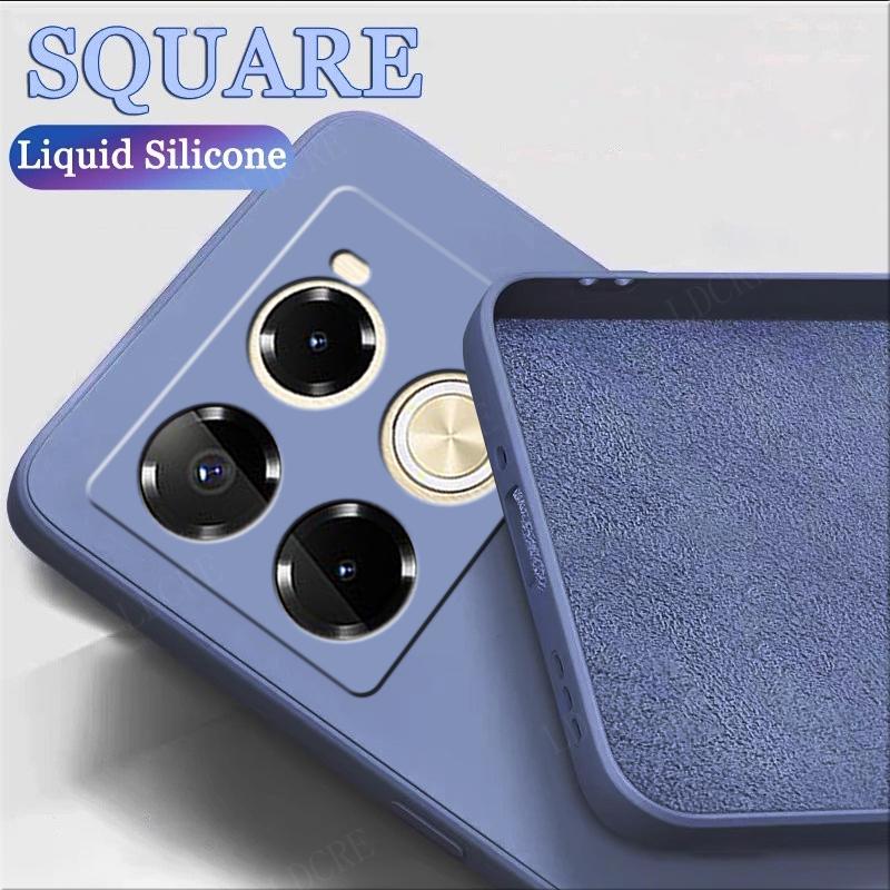 Для Infinix Note 40 Pro Чехол Infinix Note 40 Pro Capas Противоударный квадратный жидкий силиконовый мягкий чехол Infinix Note 40 Pro