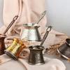Медный кофейник в турецком стиле на 6 человек, декоративный дизайн кофейника, индукционная плита, совместимая с кофеваркой