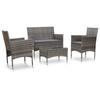 Day and Night - Day and Night Garden Furniture Set 4 Pieces and Gray Synthetic Rattan Cushions