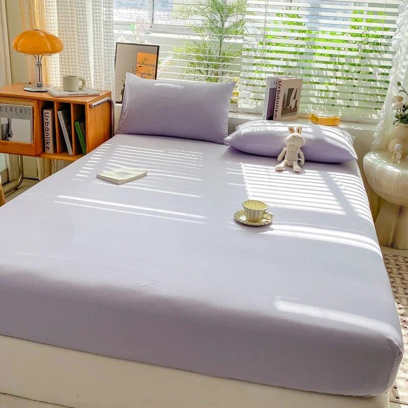 Мягкая хлопковая простыня с резинками, однотонные нескользящие наматрасники, простыня для двуспальной кровати размера «king-size» 140/160/200