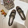 Модные новые дизайнерские женские туфли на плоской подошве с круглым носком и леопардовым принтом, повседневные дышащие туфли без застежек на плоской подошве для отдыха на природе в стиле Мэри Джейн