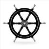 Nautical Premium Sailor's Hand Crafted Brass & Wooden Ship Wheel | Luxury Gift Decor | Boat Collectibles (Black (Aluminum Ring & Handle), 18 Inches)