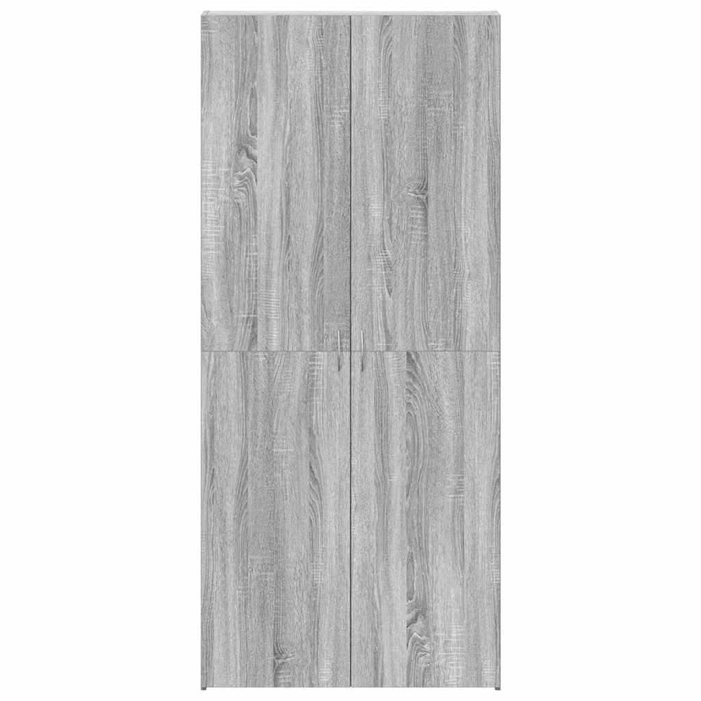 Shoe Cabinet with Shelf Gray 80 x 35.5 x 180 cm Engineered Wood