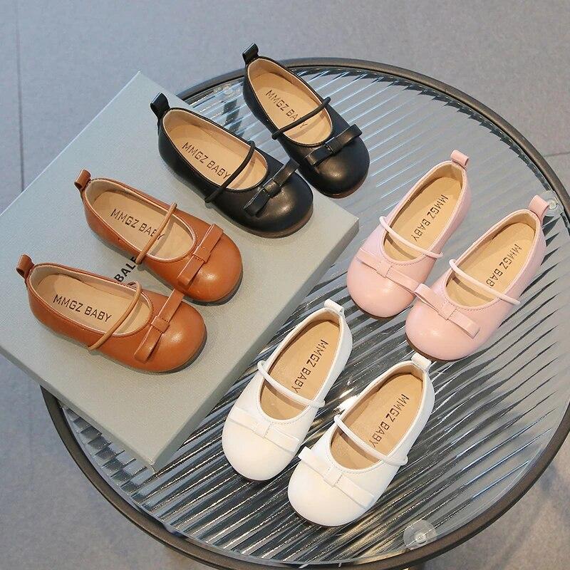 Детская обувь принцессы, мягкие балетки на мелкой подошве с резинкой для маленьких девочек, четыре цвета, 21–30, детская обувь из искусственной кожи для отдыха